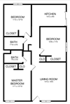 Three bedroom bedroom floor plan